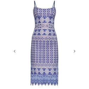 BCBG MaxAzria Alese Geometric midi lace dress